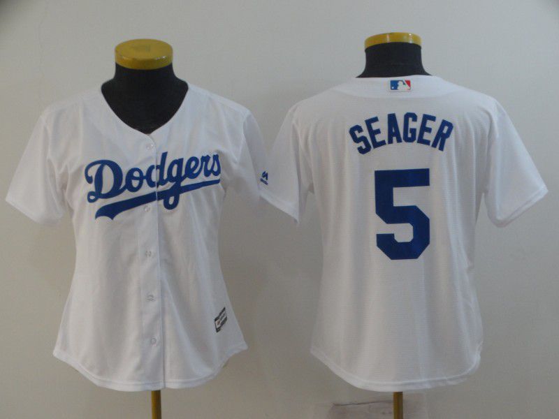 Women Los Angeles Dodgers #5 Seager White Game MLB Jersey->los angeles dodgers->MLB Jersey